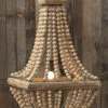 Metal Chandelier With Wood Beads (Pick Up Only)