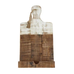 Wood Cookbook Or Tablet Holder, White Dipped Finish