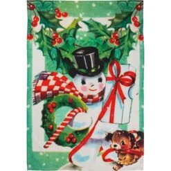 Snowman & Puppy Christmas Kitchen Dish Towel