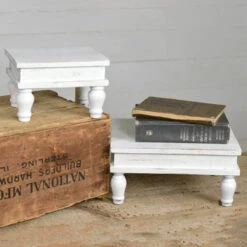 White Wood Riser, 2 Size Options