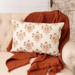 Large Block Print Silhouette Pillow