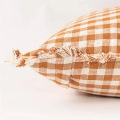 Ruffled Cotton Throw Pillow, Rust & Cream Check -Home Decor Sale Store 24593a5fe86e8019255c1844e1143dcd647c26a69bb9e8e79d571f1378e05693