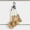 Measuring Spoon Set, White Dipped Wood