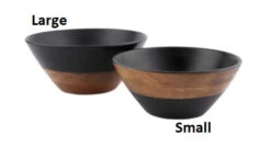 Black Two-Tone Hand-Painted Mango Wood Bowl, 2 Size Options By Mud Pie