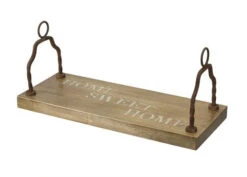 "Home Sweet Home" Engraved Wood & Metal Swing