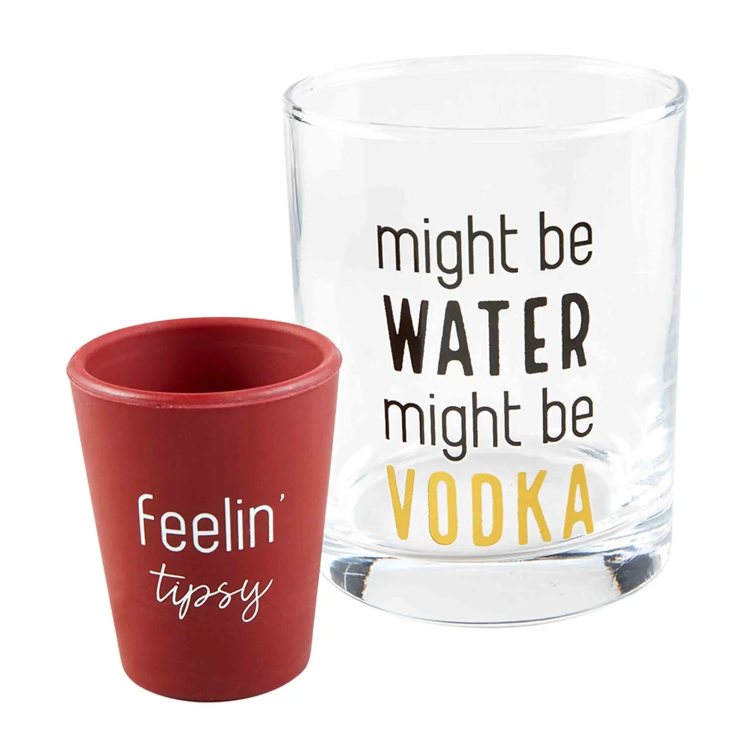 Vodka Double Old Fashioned Glass & Shot Glass Set By Mud Pie 1 Vodka Double Old Fashioned Glass & Shot Glass Set By Mud Pie
