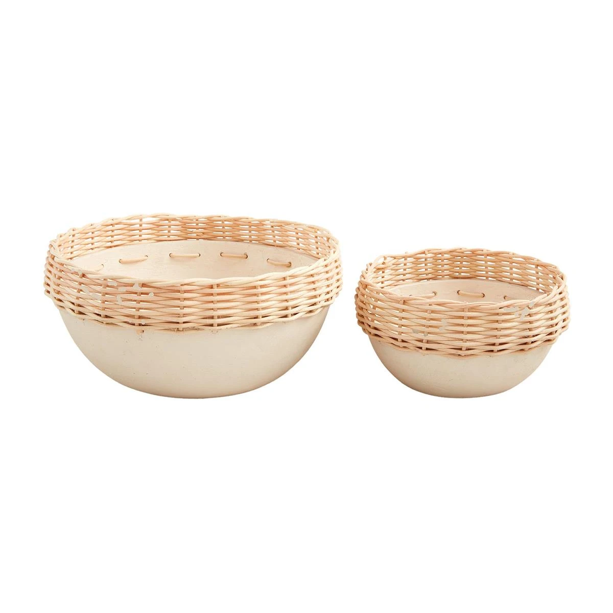 Paper Mache' Rattan Bowl, 2 Size Options By Mud Pie (Pick Up Only) 2 Paper Mache' Rattan Bowl, 2 Size Options By Mud Pie (Pick Up Only) - Image 2