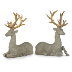 Textured Deer, Gray With Gold, 2 Style Options (Pick Up Only)