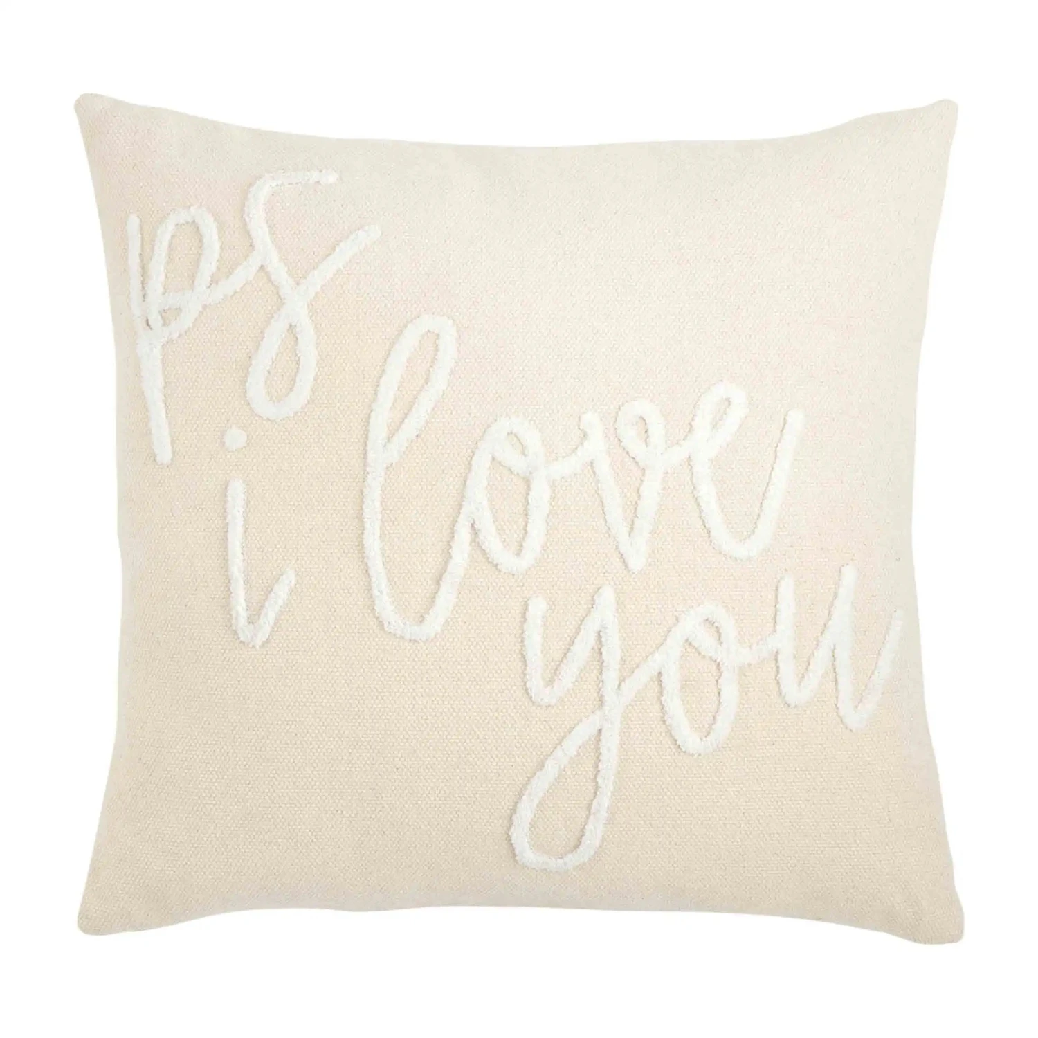 "P. S. I Love You" Dhurrie Boucle Throw Pillow By Mud Pie 1 "P. S. I Love You" Dhurrie Boucle Throw Pillow By Mud Pie