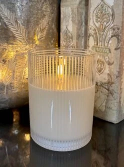 Radiance LED Poured Candle, Impression, Simply Ivory, 4” Dia X 5" T