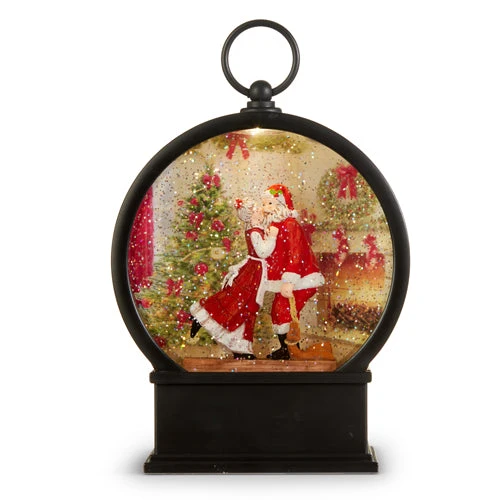 Mrs Claus Kissing Santa Lighted Water Lantern 1 Mrs Claus Kissing Santa Lighted Water Lantern