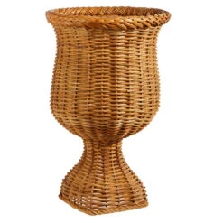 Woven Wicker Rattan Urn, 19" (Pick Up Only)