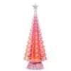 15" Lighted Pink Christmas Tree With Swirling Glitter