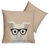 Pig Wearing Glasses Throw Pillow