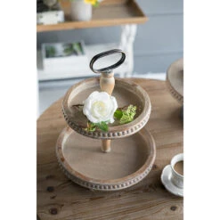 Beaded 2-Tiered Tray 9 Beaded 2-Tiered Tray -Home Decor Sale Store 45199 14