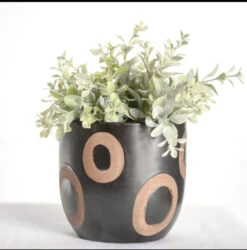 Circle Pattern Terracotta Planter Pot