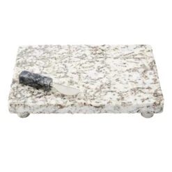 Footed Gray Granite Large Cheese Serving Board Set By Mud Pie (Pick Up Only)