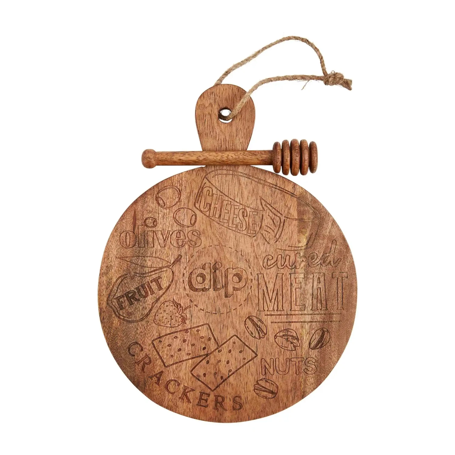 Round Mini Charcuterie Board 2-Piece Set By Mud Pie 1 Round Mini Charcuterie Board 2-Piece Set By Mud Pie