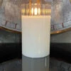 Radiance LED Poured Candle, Faceted, Simply Ivory, 3.5” Dia X 5" T