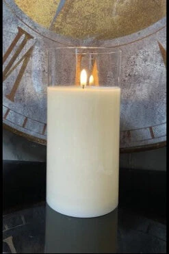 Radiance LED Poured Candle, Simply Ivory, 4” Dia X 8” T