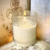 Radiance LED Poured Candle, Embossed, Simply Ivory, 4” Dia X 5" T