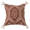 Boho Cotton Printed Pillow With Embroidery & Tassels