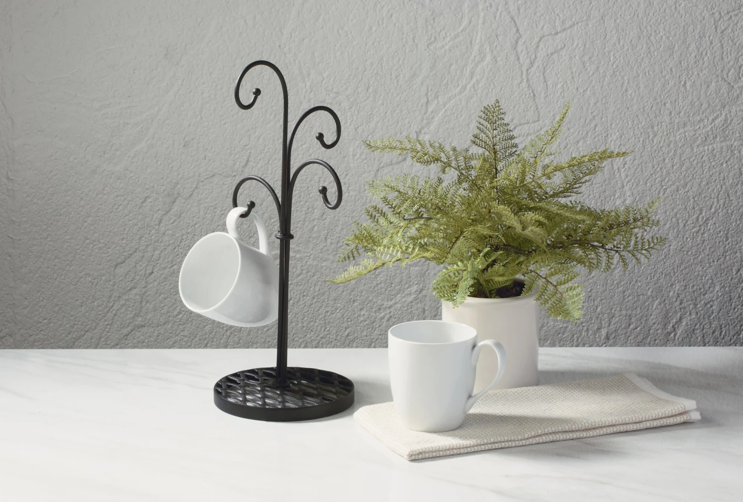 4-Arm Mug Stand, Mahogany 1 4-Arm Mug Stand, Mahogany