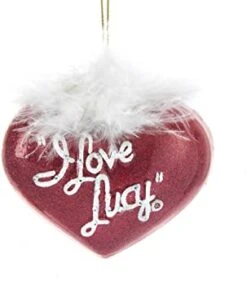 I Love Lucy® Glass Heart With Boa Ornament By Kurt Adler