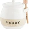 Stoneware Honey Jar Pot & Dipper Set By Mud Pie