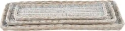 White-Washed Woven Willow Tray, 3 Size Options By Mud Pie (Pick Up Only)