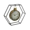 Clock In Hexagon Metal Stand