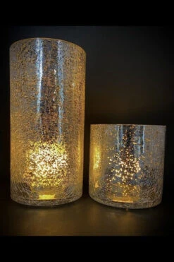 Shine Glass Cylinder Vase Candle Holder, 2 Size Options