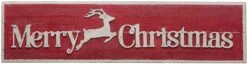 Reindeer Merry Christmas Wood & Metal Wall Décor Sign