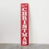 "Merry Christmas" Metal Wall Decor Sign, Red & White