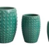 Clay Hobnail Planter, Aqua WIth Reactive Glaze, 3 Size Options (Pick Up Only)
