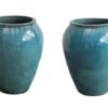 Clay Planter, Aqua WIth Reactive Glaze, 2 Size Options (Pick Up Only)