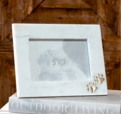 Marble Paw Print Dog Picture Frame, 5 X 7"