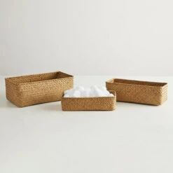 Seagrass Rectangle Tray Basket, 3 Size Option