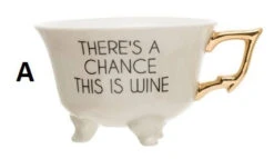 Bar Saying Stoneware Footed Teacup With Gold Electroplating, Black & White, 6 Style Options -Home Decor Sale Store A 8ff7e2c2 489c 4883 a665 d6134f38d8e8