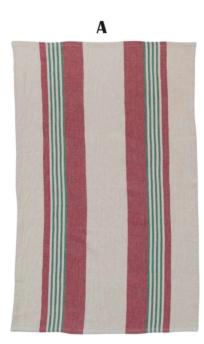 Christmas Holiday Striped Print Kitchen Tea Towel, 2 Style Options 3 Christmas Holiday Striped Print Kitchen Tea Towel, 2 Style Options - Image 3