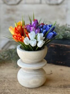 Wood Bobbin Holder Vase, 6.25" 7 Wood Bobbin Holder Vase, 6.25" -Home Decor Sale Store BW97363