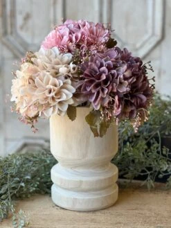 Wood Bobbin Holder Vase, 8.75"