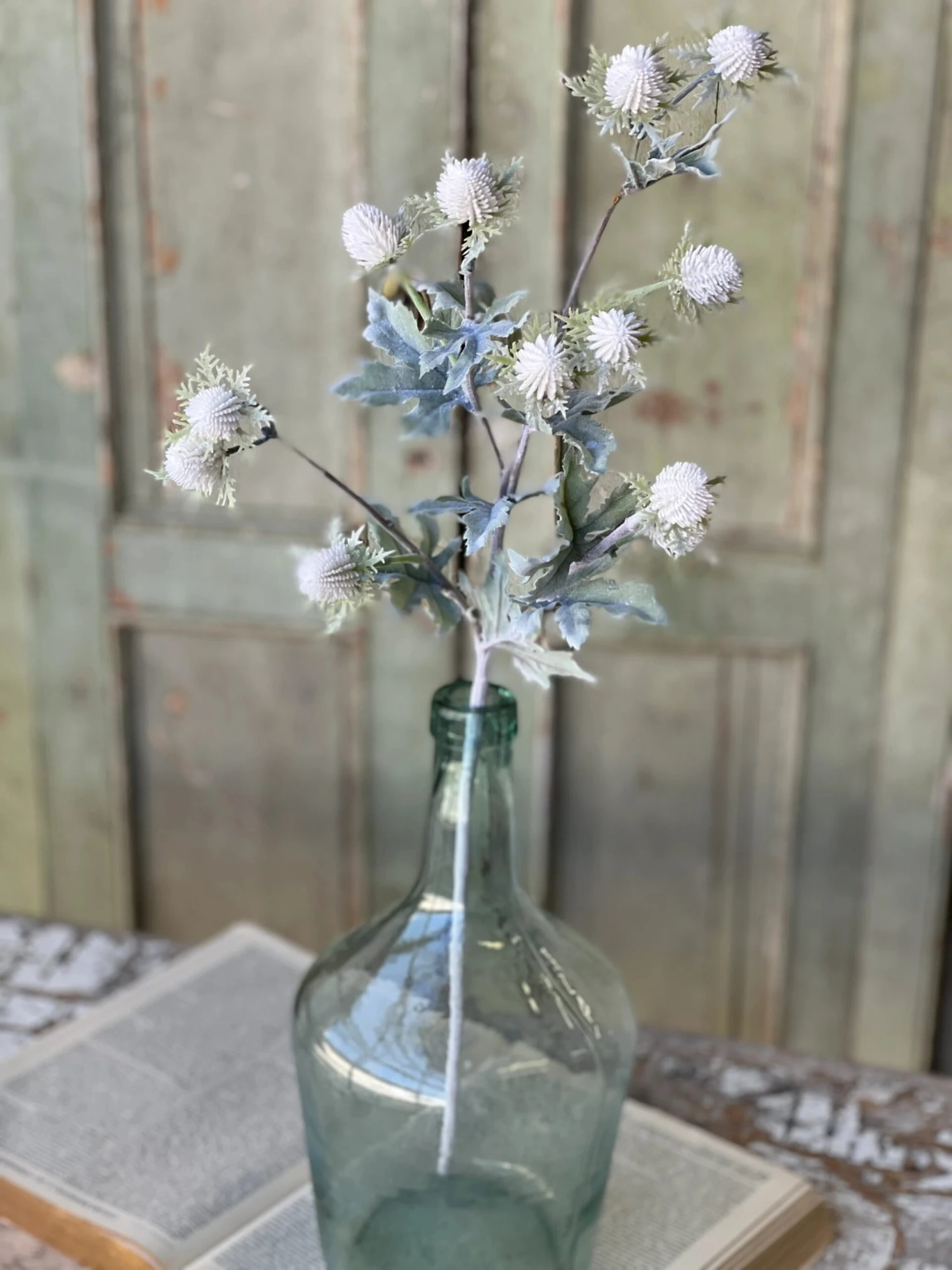 Thistle Field Flowers Stem, Cloud White, 28" 2 Thistle Field Flowers Stem, Cloud White, 28" - Image 2