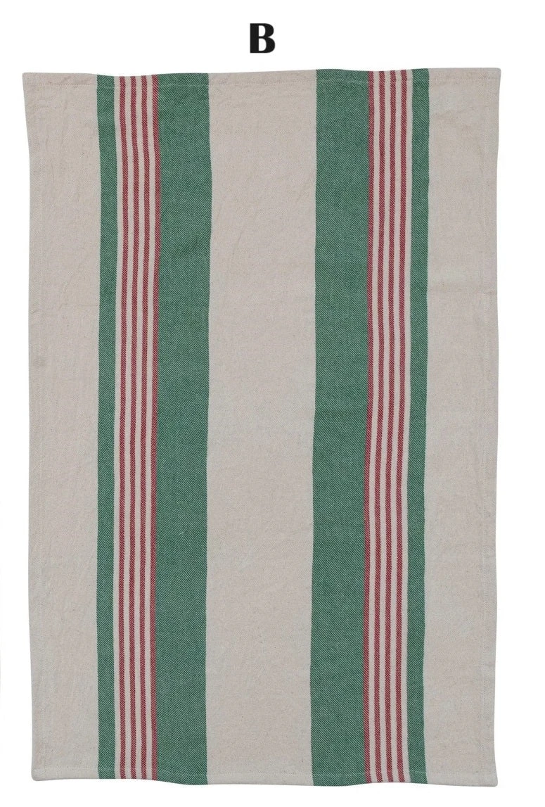 Christmas Holiday Striped Print Kitchen Tea Towel, 2 Style Options 4 Christmas Holiday Striped Print Kitchen Tea Towel, 2 Style Options - Image 4