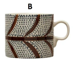 Hand-Painted Stoneware Mug With Pattern, Multi Color, 4 Style Options -Home Decor Sale Store B 68d91183 e0ce 4a37 804c ad23f595f5a9