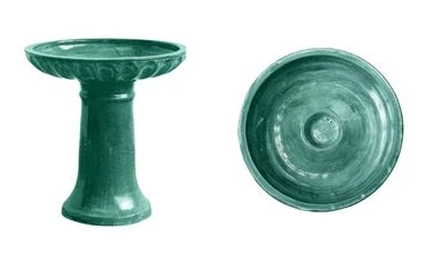 Clay Bird Bath, Aqua WIth Reactive Glaze (Pick Up Only) 1 Clay Bird Bath, Aqua WIth Reactive Glaze (Pick Up Only)