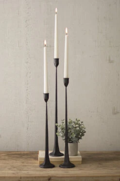 Tall Cast Iron Taper Candle Holder, 3 Size Options