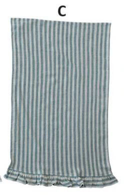 Woven Cotton Tea Towel With Stripes & Ruffle, Multi Color, 3 Style Options -Home Decor Sale Store C 110f5f24 aafe 411a 8437 6e03cc6737b4