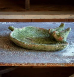 Aged Garden Leaf Bird Feeder By Porch View Home (Pick Up Only)