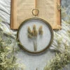 Dried Floral In Round Gold Frame
